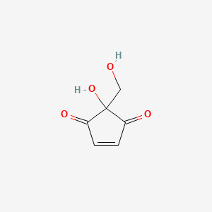 molecular formula C6H6O4 B1196559 2-Hydroxy-2-(hydroxymethyl)cyclopent-4-ene-1,3-dione CAS No. 66655-93-4