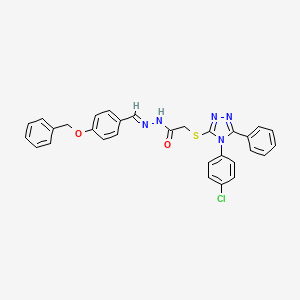 molecular formula C30H24ClN5O2S B11965608 N'-{(E)-[4-(benzyloxy)phenyl]methylidene}-2-{[4-(4-chlorophenyl)-5-phenyl-4H-1,2,4-triazol-3-yl]sulfanyl}acetohydrazide 
