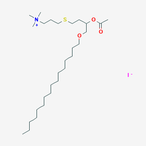 molecular formula C28H58INO3S B1196564 3-{[3-(Acetyloxy)-4-(hexadecyloxy)butyl]sulfanyl}-n,n,n-trimethylpropan-1-aminium iodide CAS No. 97012-61-8