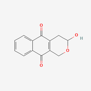 molecular formula C13H10O4 B1196566 3-Hydroxy-3,4-dihydro-1H-benzo[g]isochromene-5,10-dione CAS No. 110271-41-5