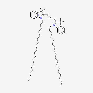 molecular formula C59H97N2+ B1196578 1-Octadecyl-2-[(1E,3E)-3-(1-octadecyl-3,3-dimethyl-2,3-dihydro-1H-indole-2-ylidene)-1-propenyl]-3,3-dimethyl-3H-indole-1-ium 