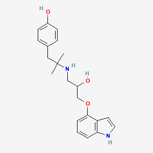 molecular formula C21H26N2O3 B1196580 4-(2-((2-Hydroxy-3-(1H-indol-4-yloxy)propyl)amino)-2-methylpropyl)phenol CAS No. 69925-27-5