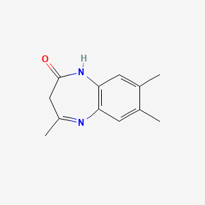 molecular formula C12H14N2O B11965974 4,7,8-Trimethyl-1,3-dihydro-2H-1,5-benzodiazepin-2-one CAS No. 57460-54-5