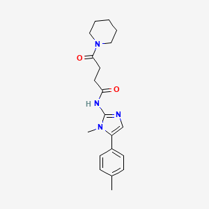 molecular formula C20H26N4O2 B1196602 N-[1-methyl-5-(4-methylphenyl)-2-imidazolyl]-4-oxo-4-(1-piperidinyl)butanamide 