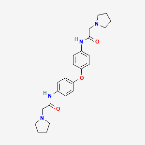 molecular formula C24H30N4O3 B1196603 N-[4-[4-[[1-oxo-2-(1-pyrrolidinyl)ethyl]amino]phenoxy]phenyl]-2-(1-pyrrolidinyl)acetamide 