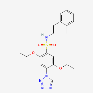 molecular formula C20H25N5O4S B1196604 2,5-diethoxy-N-[2-(2-methylphenyl)ethyl]-4-(1-tetrazolyl)benzenesulfonamide 