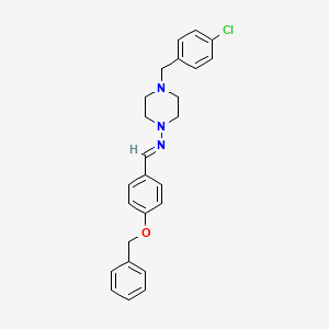 molecular formula C25H26ClN3O B11966152 N-(4-(Benzyloxy)benzylidene)-4-(4-chlorobenzyl)-1-piperazinamine 