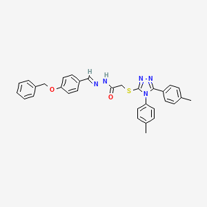 molecular formula C32H29N5O2S B11966187 N'-{(E)-[4-(benzyloxy)phenyl]methylidene}-2-{[4,5-bis(4-methylphenyl)-4H-1,2,4-triazol-3-yl]thio}acetohydrazide 