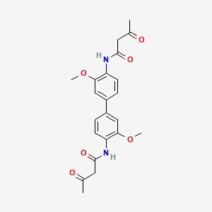 molecular formula C22H24N2O6 B11966226 Butanamide, N,N'-(3,3'-dimethoxy(1,1'-biphenyl)-4,4'-diyl)bis(3-oxo- CAS No. 4104-12-5