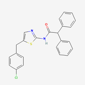 molecular formula C24H19ClN2OS B11966453 N-[5-(4-chlorobenzyl)-1,3-thiazol-2-yl]-2,2-diphenylacetamide 