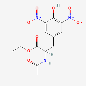 molecular formula C13H15N3O8 B11966466 Propanoic acid, 2-acetylamino-3-(4-hydroxy-3,5-dinitrophenyl)-, ethyl ester 