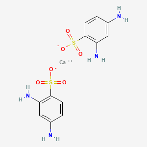 molecular formula C12H14CaN4O6S2 B1196648 Benzenesulfonic acid, 2,4-diamino-, calcium salt (2:1) CAS No. 51247-58-6