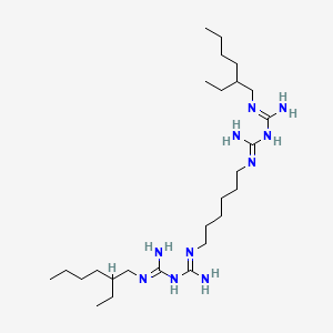 molecular formula C26H56N10 B1196660 (1E)-1-[amino-[6-[[amino-[[N'-(2-ethylhexyl)carbamimidoyl]amino]methylidene]amino]hexylamino]methylidene]-2-(2-ethylhexyl)guanidine CAS No. 22573-93-9
