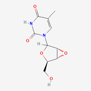 molecular formula C10H12N2O5 B1196690 1-[(1R,4R,5R)-4-(hydroxymethyl)-3,6-dioxabicyclo[3.1.0]hexan-2-yl]-5-methylpyrimidine-2,4-dione CAS No. 14486-22-7