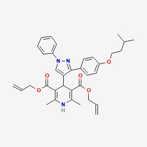 molecular formula C35H39N3O5 B11966913 Diallyl 4-{3-[4-(isopentyloxy)phenyl]-1-phenyl-1H-pyrazol-4-YL}-2,6-dimethyl-1,4-dihydro-3,5-pyridinedicarboxylate 