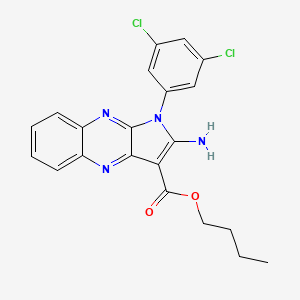 molecular formula C21H18Cl2N4O2 B11967010 Butyl 2-amino-1-(3,5-dichlorophenyl)-1H-pyrrolo(2,3-B)quinoxaline-3-carboxylate 