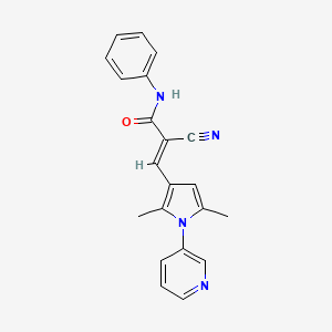 molecular formula C21H18N4O B1196707 (E)-2-Cyano-3-(2,5-dimethyl-1-pyridin-3-yl-1H-pyrrol-3-yl)-N-phenyl-acrylamide 