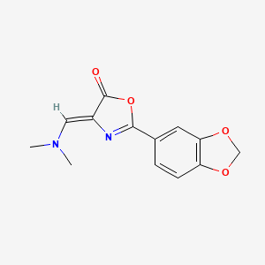 molecular formula C13H12N2O4 B1196708 (4Z)-2-(1,3-benzodioxol-5-yl)-4-[(dimethylamino)methylidene]-1,3-oxazol-5(4H)-one 