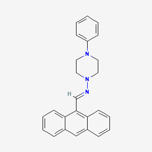 molecular formula C25H23N3 B11967225 N-(9-Anthrylmethylene)-4-phenyl-1-piperazinamine 