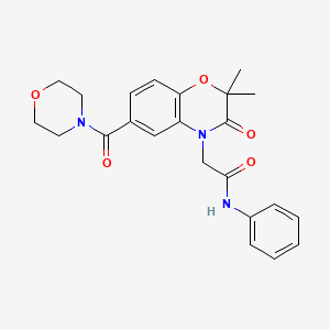 2-[2,2-dimethyl-6-[4-morpholinyl(oxo)methyl]-3-oxo-1,4-benzoxazin-4-yl]-N-phenylacetamide