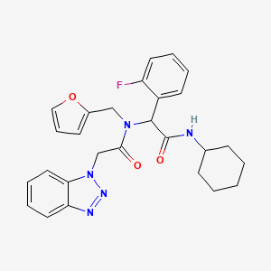 2-[[2-(1-benzotriazolyl)-1-oxoethyl]-(2-furanylmethyl)amino]-N-cyclohexyl-2-(2-fluorophenyl)acetamide