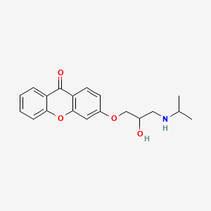 molecular formula C19H21NO4 B1196744 9H-Xanthen-9-one, 3-(2-hydroxy-3-((1-methylethyl)amino)propoxy)- CAS No. 37933-99-6