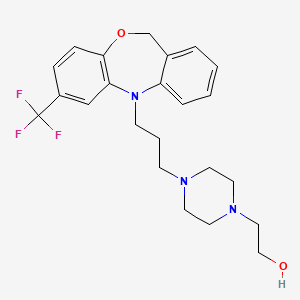 molecular formula C23H28F3N3O2 B1196745 4-(3-(7-Trifluoromethyl)-5,11-dihydrodibenz(b,e)(1,4)oxazepin-5-yl)propyl-1-piperazineethanol CAS No. 27139-87-3