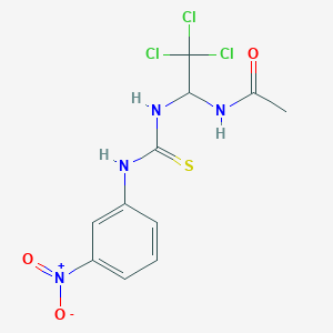 molecular formula C11H11Cl3N4O3S B11967543 N-(2,2,2-trichloro-1-{[(3-nitroanilino)carbothioyl]amino}ethyl)acetamide 