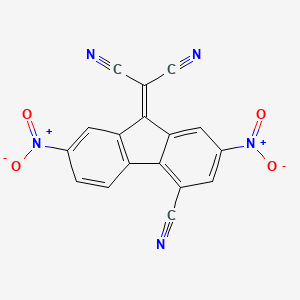 molecular formula C17H5N5O4 B11967571 Propanedinitrile, (4-cyano-2,7-dinitro-9H-fluoren-9-ylidene)- CAS No. 91599-02-9