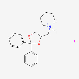 molecular formula C22H28INO2 B1196767 Diphenylpiperidinomethyldioxolan iodide CAS No. 21216-78-4