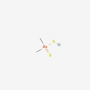 molecular formula C2H7AsS2 B1196789 Arsinodithioic acid, dimethyl- CAS No. 65165-11-9
