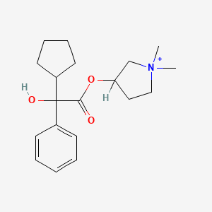 molecular formula C19H28NO3+ B1196793 Glycopyrronium CAS No. 13283-82-4