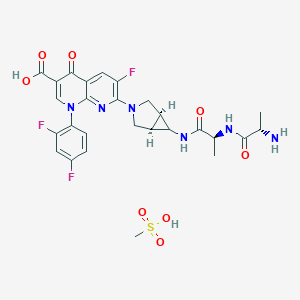 molecular formula C₂₇H₂₉F₃N₆O₈S B119680 美罗氟沙星甲磺酸盐 CAS No. 146961-77-5