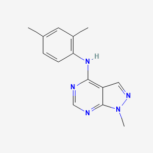 molecular formula C14H15N5 B1196806 N-(2,4-dimethylphenyl)-1-methyl-1H-pyrazolo[3,4-d]pyrimidin-4-amine CAS No. 6289-10-7