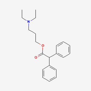 molecular formula C21H27NO2 B1196824 Acetic acid, 2,2-diphenyl-, 3-(diethylamino)propyl ester CAS No. 3578-28-7