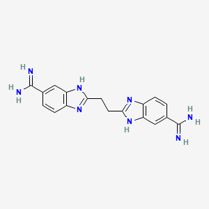 molecular formula C18H18N8 B1196850 1,2-Bis(5-amidino-2-benzimidazolyl)ethane CAS No. 75846-15-0