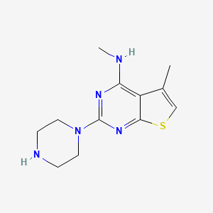 B1196852 2-Piperazinyl-4-methylamino-5-methylthieno(2,3-d)pyrimidine CAS No. 87479-20-7