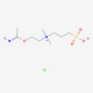 molecular formula C9H21ClN2O4S B1196855 1-Propanaminium, N-(2-(1-iminoethoxy)ethyl)-N,N-dimethyl-3-sulfo-, chloride CAS No. 90992-23-7
