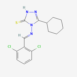 molecular formula C15H16Cl2N4S B11968614 3-cyclohexyl-4-[(2,6-dichlorobenzylidene)amino]-1H-1,2,4-triazole-5-thione 