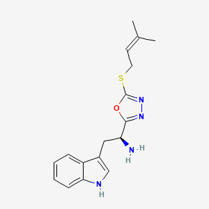 molecular formula C17H20N4OS B1196862 (1S)-2-(1H-indol-3-yl)-1-[5-(3-methylbut-2-enylthio)-1,3,4-oxadiazol-2-yl]ethanamine 
