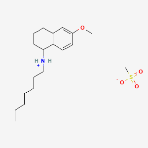 molecular formula C19H33NO4S B1196872 N-Heptyl-1,2,3,4-tetrahydro-6-methoxy-1-naphthylamine methanesulfonate CAS No. 67510-73-0