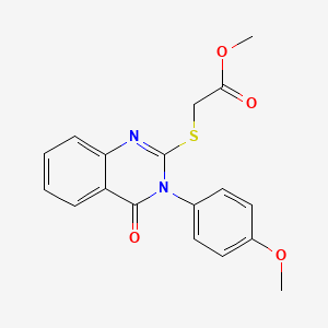 molecular formula C18H16N2O4S B11968881 Methyl {[3-(4-methoxyphenyl)-4-oxo-3,4-dihydro-2-quinazolinyl]thio}acetate 