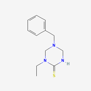 molecular formula C12H17N3S B1196918 5-Benzyl-1-ethyl-1,3,5-triazinane-2-thione 