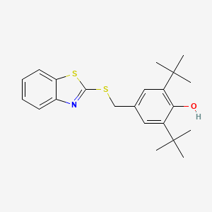 molecular formula C22H27NOS2 B11969329 Phenol, 4-[(2-benzothiazolylthio)methyl]-2,6-bis(1,1-dimethylethyl)- CAS No. 6029-97-6