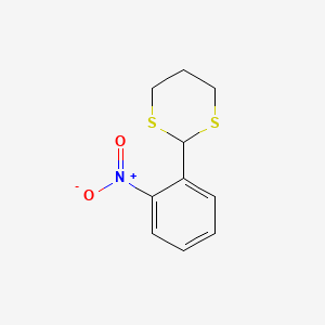 molecular formula C10H11NO2S2 B11969437 1,3-Dithiane, 2-(2-nitrophenyl)- CAS No. 35531-58-9