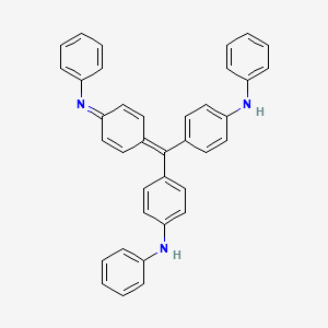 molecular formula C37H29N3 B1196950 Benzenamine, 4,4'-((4-(phenylimino)-2,5-cyclohexadien-1-ylidene)methylene)bis(N-phenyl- CAS No. 22244-16-2