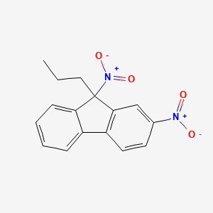molecular formula C16H14N2O4 B11969657 2,9-Dinitro-9-propyl-9h-fluorene CAS No. 66009-01-6