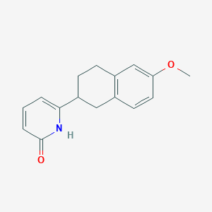 molecular formula C16H17NO2 B1196966 6-(1,2,3,4-Tetrahydro-6-methoxy-2-naphthyl)-2(1H)-pyridone CAS No. 93008-89-0