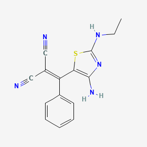 molecular formula C15H13N5S B1196989 2-[[4-Amino-2-(ethylamino)-5-thiazolyl]-phenylmethylidene]propanedinitrile 