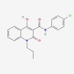 molecular formula C19H17ClN2O3 B11970223 N-(4-chlorophenyl)-4-hydroxy-2-oxo-1-propyl-1,2-dihydroquinoline-3-carboxamide CAS No. 303093-24-5
